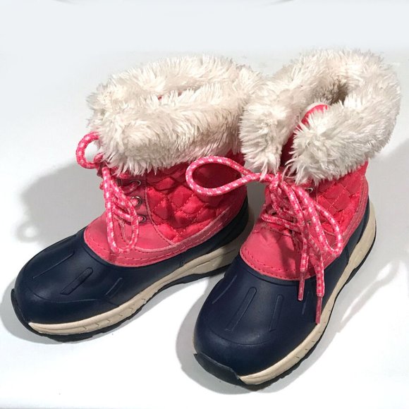 Carters Snow Boots Lace Up, Waterproof, Girls Pink - Size 11 - Picture 3 of 6